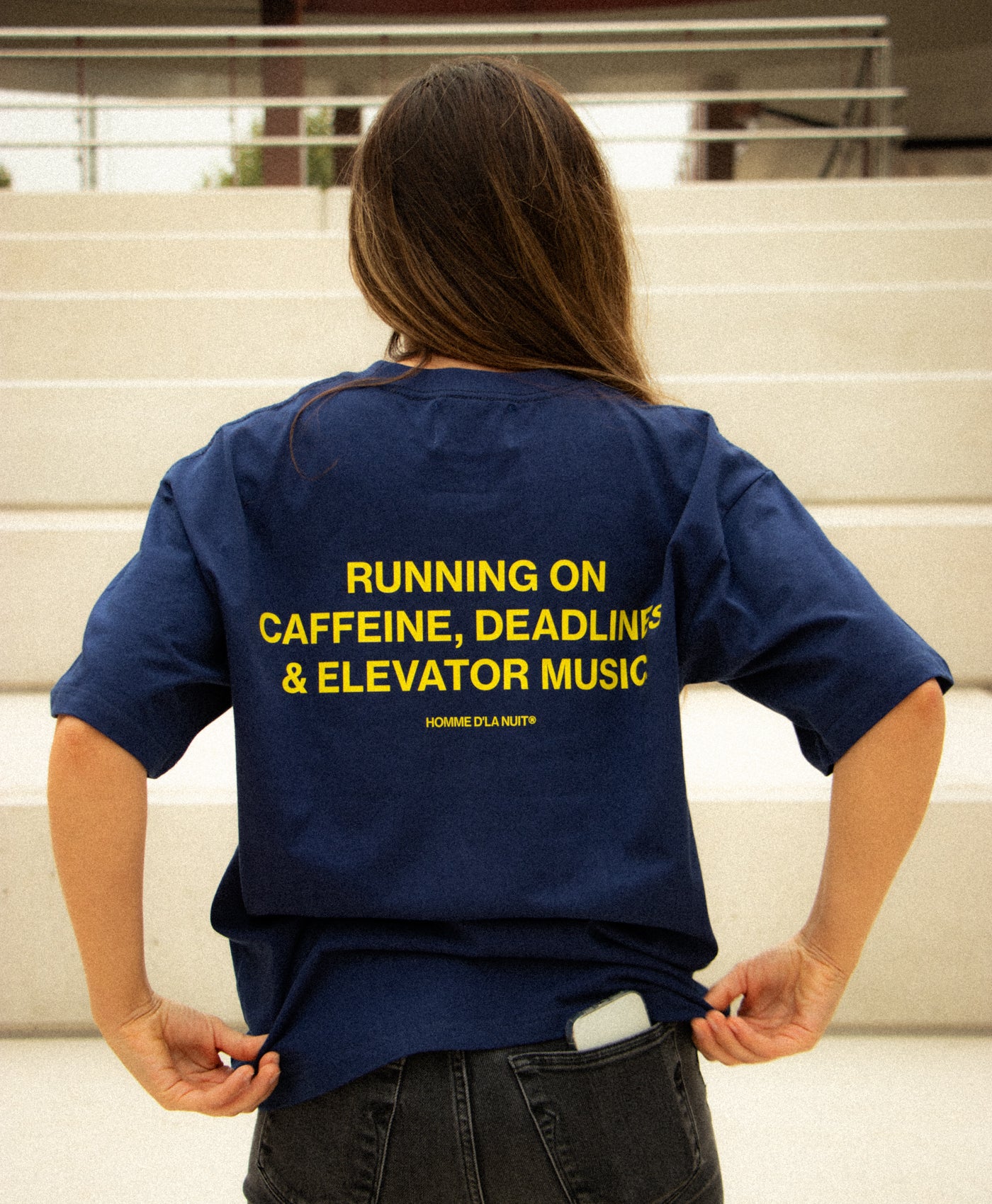 Elevator Music Tee - Navy
